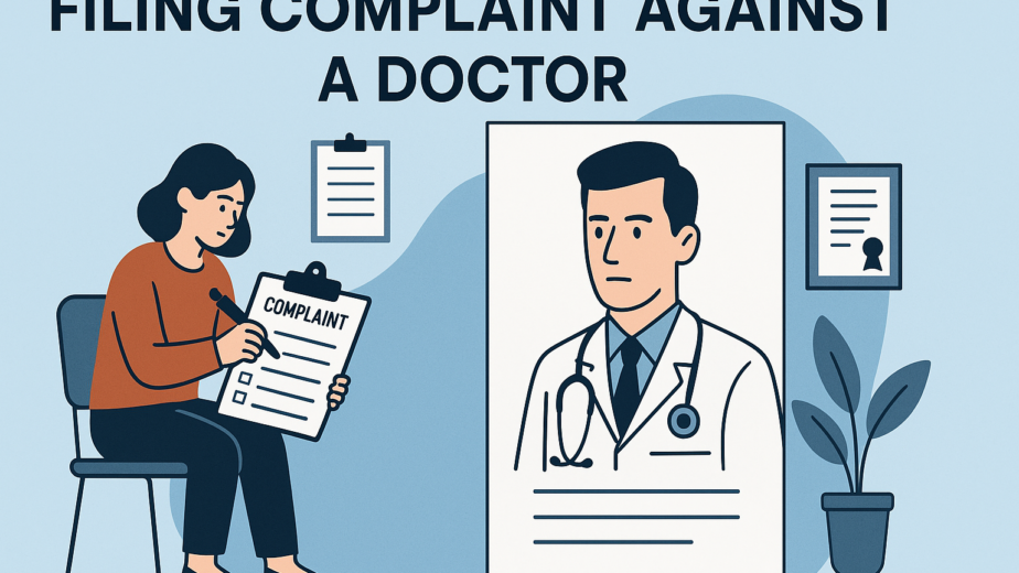 Filing complaint against doctor